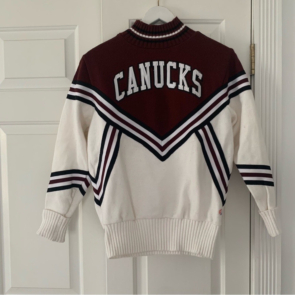 VTG Canucks sweater Cheerleader Varsity style Small Medium Large USA